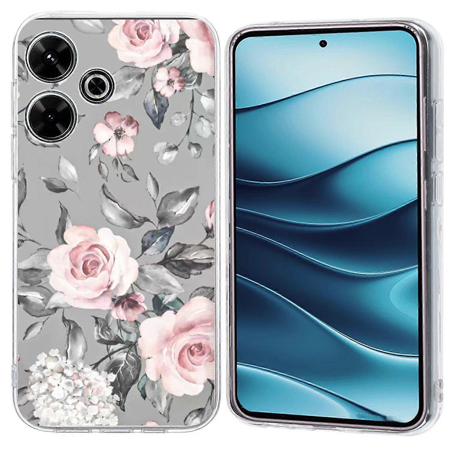 For Xiaomi Redmi Note 14 5G Case Pattern Printing Shockproof Soft TPU Phone Cover - Grey Background 