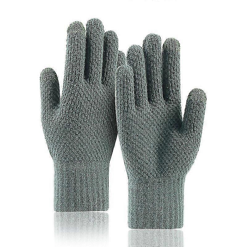 Touch screen thick knitted men winter gloves imitation cashmere two layer causal adult gloves male mitten thicken wool cashmere autumn