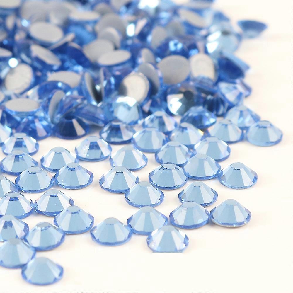 Hotfix Rhinestones Bulk for Crafts Clothes DIY Decoration, Light Blue (2-6mm) 288pcs/1440pcs Flat Back Crystal Round Gems