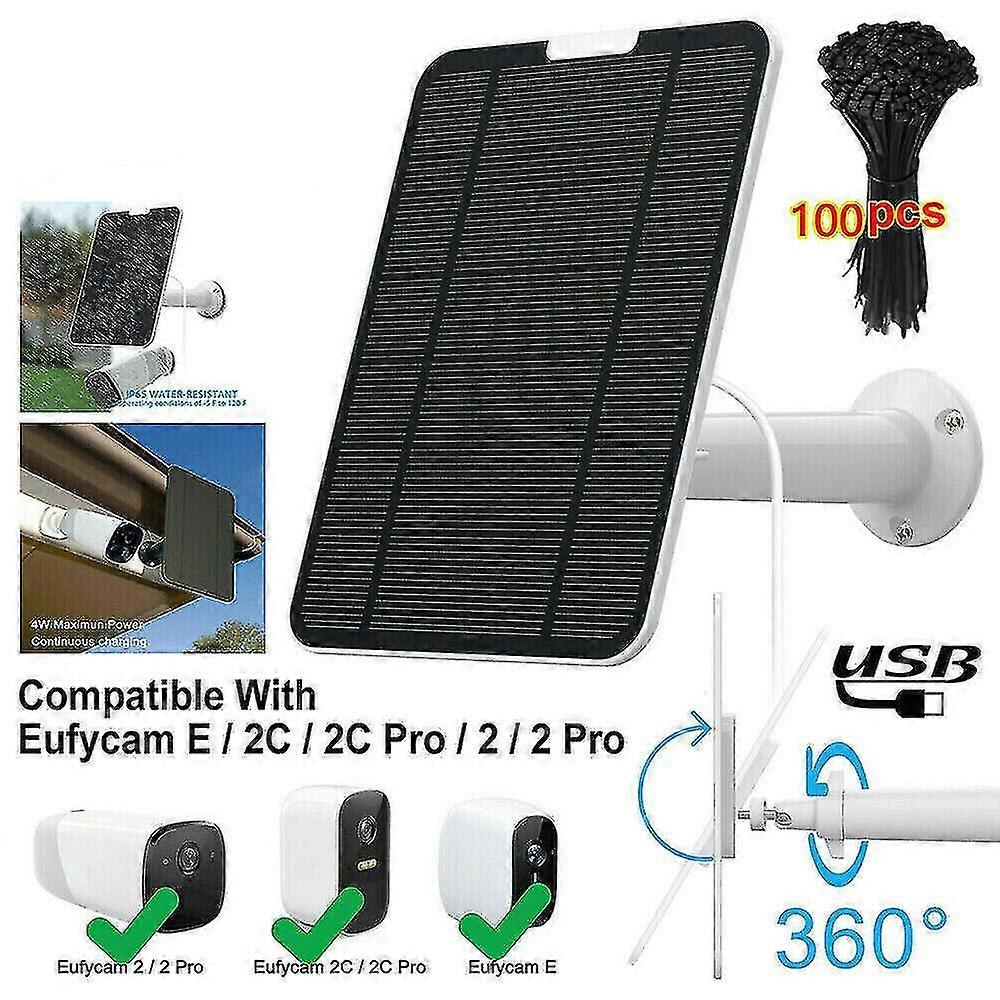 Ηλιακοί συλλέκτες 4w για eufy Eufycam cam E/2c/e/2 υπέρ τοίχος τοποθετήστε 13ft καλώδιο δύναμης