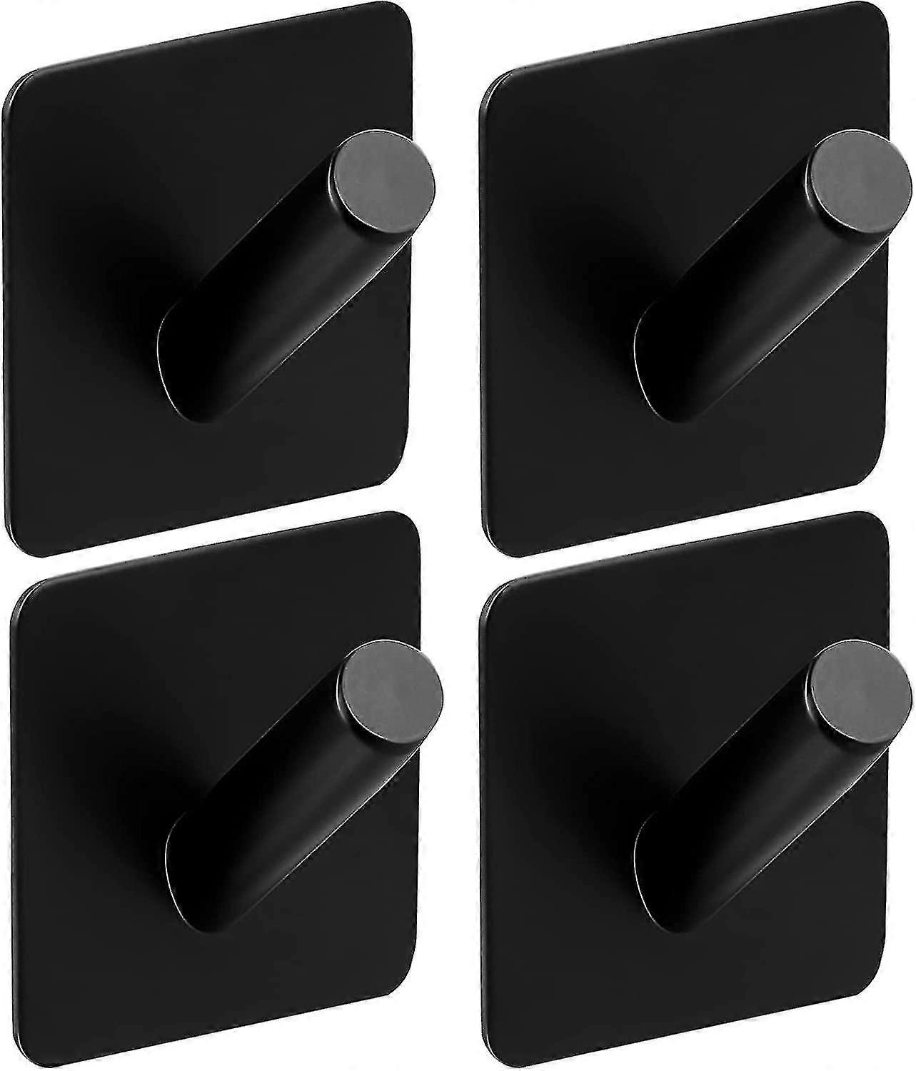 4 Pieces Adhesive Wall Hook Black Wall Hook, Adhesive Wall Hooks, 304 Stainless