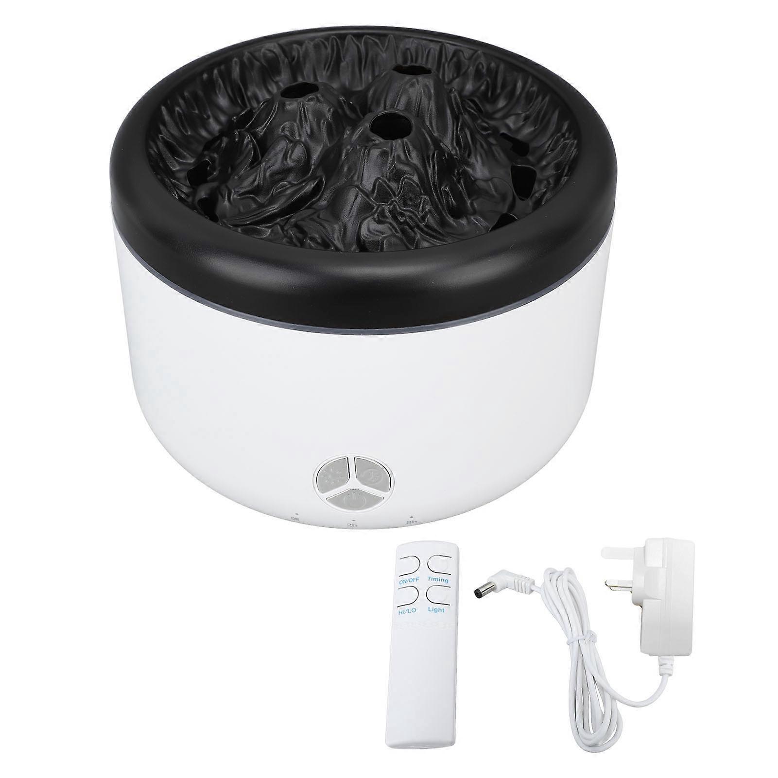 Flame Essential Oil Diffuser 500ml Aroma Diffuser Aromatherapy Diffuser Mist Humidifier with Remote Control for Home Office 100240V White UK Plug(YMCA