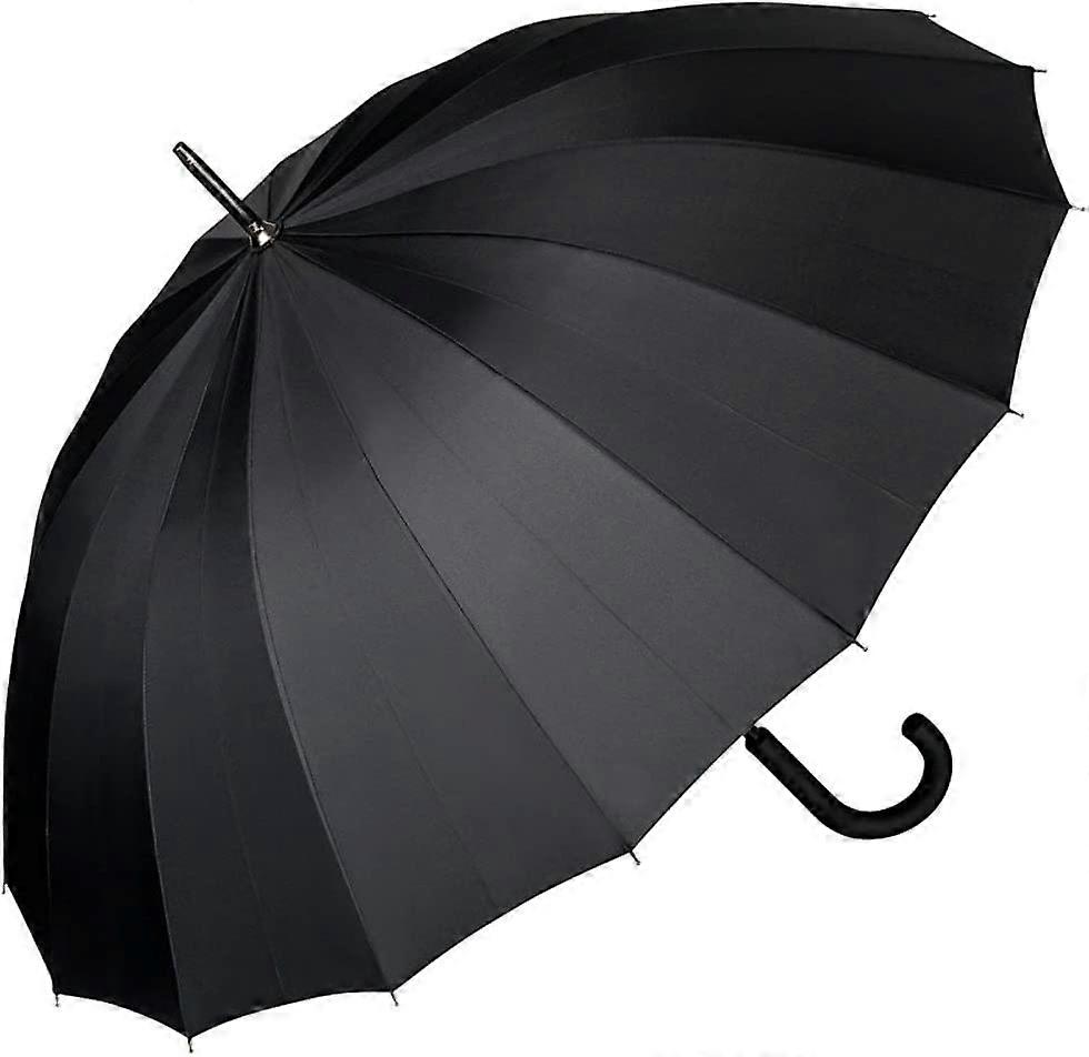 Cane Umbrella Large Robust Automatic Open black