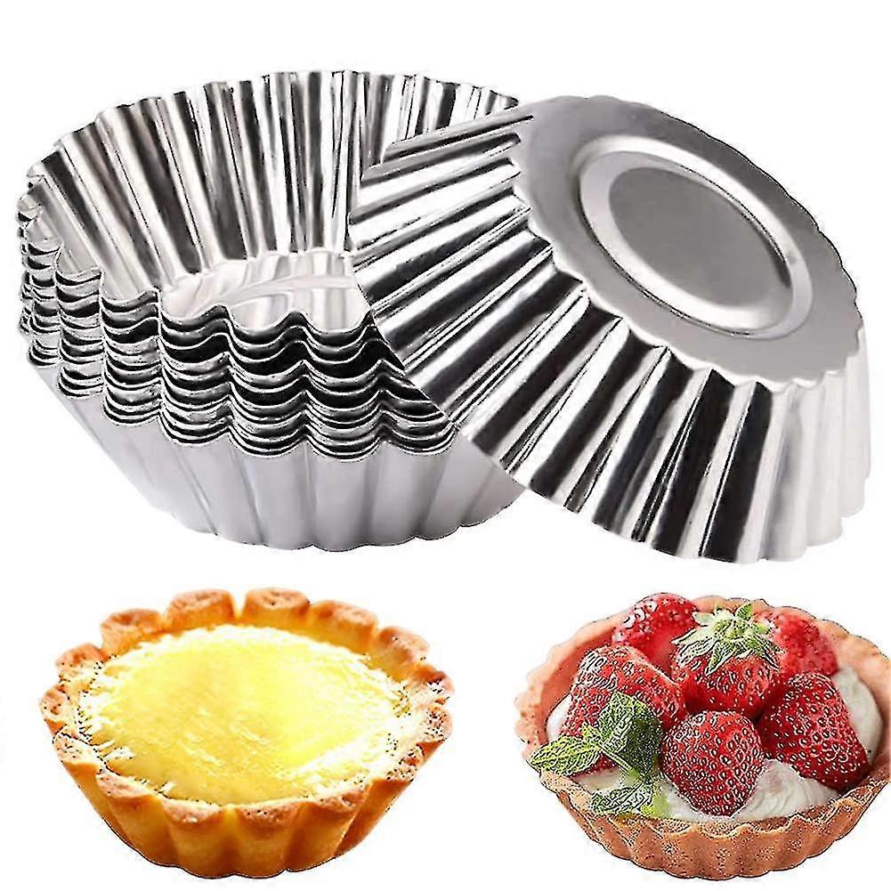 50pcs Egg Tart Mold, Reusable, Kitchen Baking Tools, Pudding Mold, Baking Cookie Mold