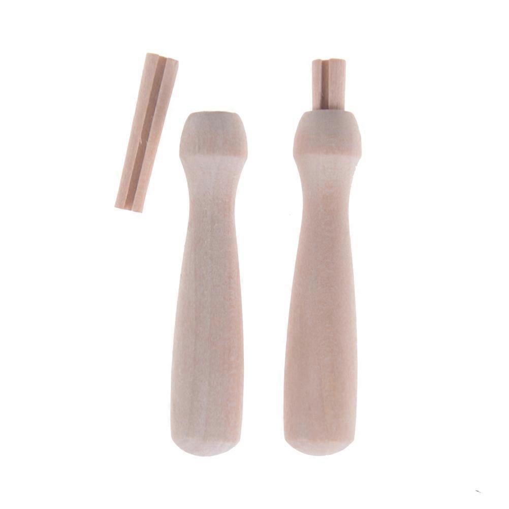2pcs Wooden Handle DIY Wooden Handle Practical Felting Needles Stitch Weaving Crochet Pin Middle Needles Sewing Tools