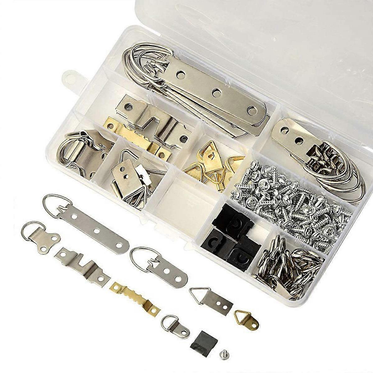 96-Pack Photo Frame Wall Hooks with Convenient Storage Box - Organize and Display Your Pictures and Artwork with Ease!