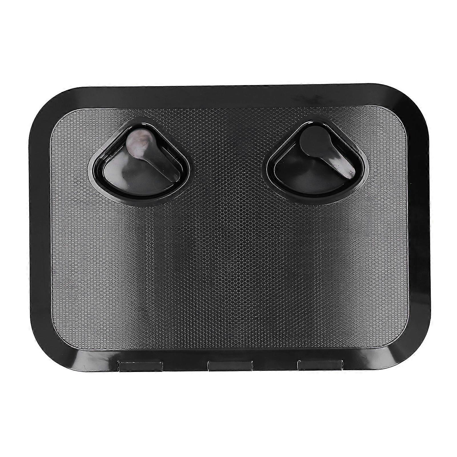 17-14x12-38in UV-Resistant Marine Boat Deck Access Hatch with Lock - Black