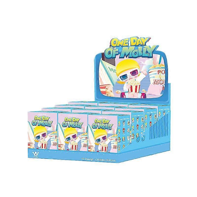 Pop Mart One Day Of Molly Badge Blind Box Random Box Gift Action Figur