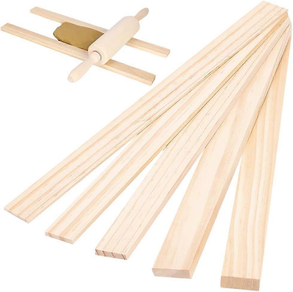 10Pcs Wood Sheets Pottery Tools 5 Size Rectangle Mud Stick Guide for Pottery Polymer Clay Thickness DIY