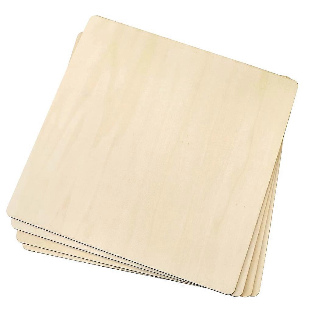 ריבועי עץ 4 יחידות דיקט עץ לבוד לא גמור לוחות עץ עבה וריק