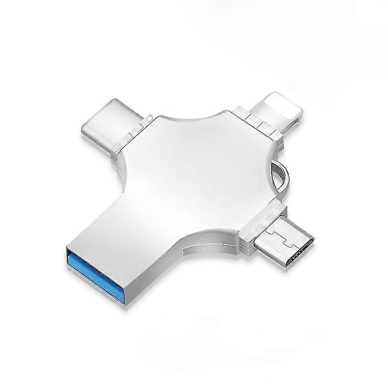 4 In 1 Usb Flash Drive Suitable For Most Usb Flash Drives And Mobile Phone Four-way Usb Flash Drives (1 Pc, Silver Grey)