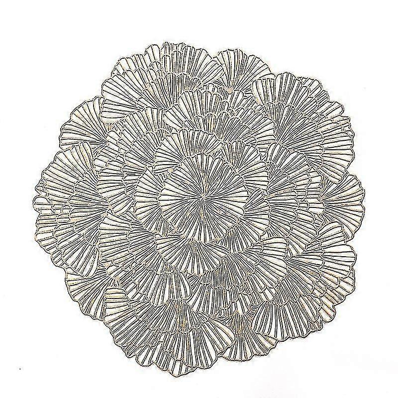 6pcs Placemat European-style Hollow Gilding Pvc Table Mat