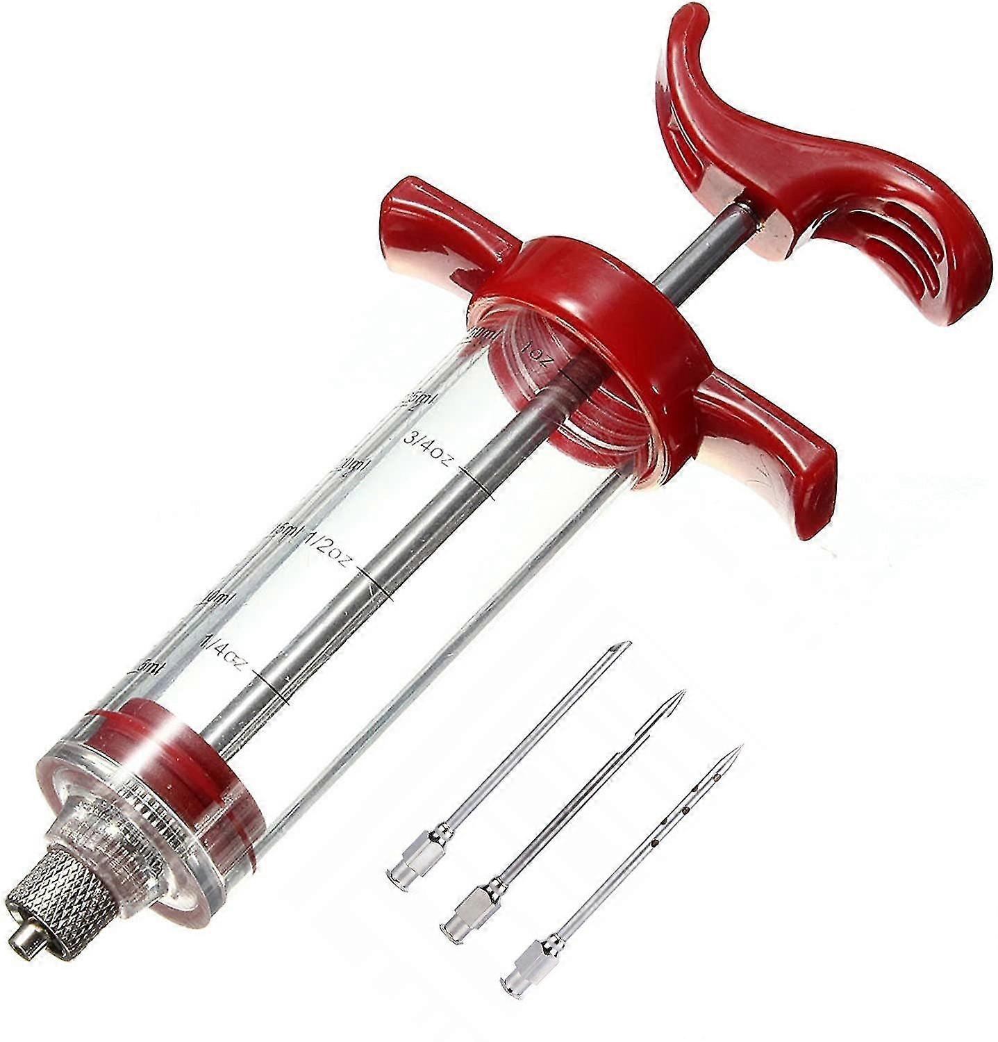 Meat Injector, Plastic Marinade, Turkey Injector With 1 Oz Capacity 3 Stainless Steel Needles