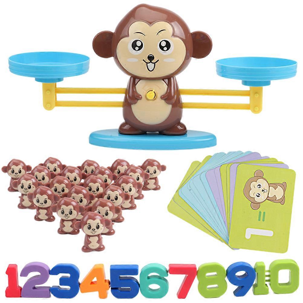 1 Set of Digital Balance Toy Monkey Addition and Subtraction Math Game Toy Educational Arithmetic Toy for Kids