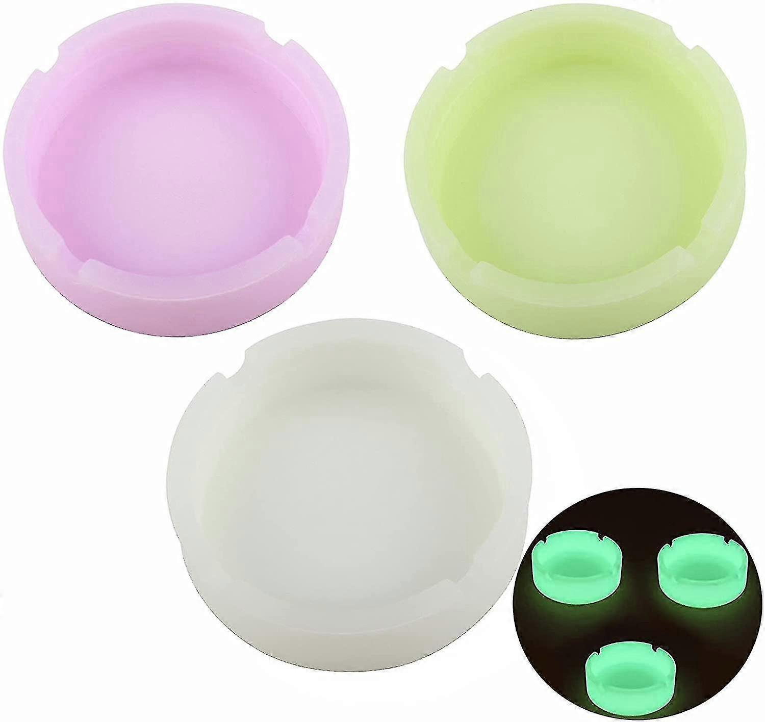 3 Pack Luminous Silicone Ashtray -round 2