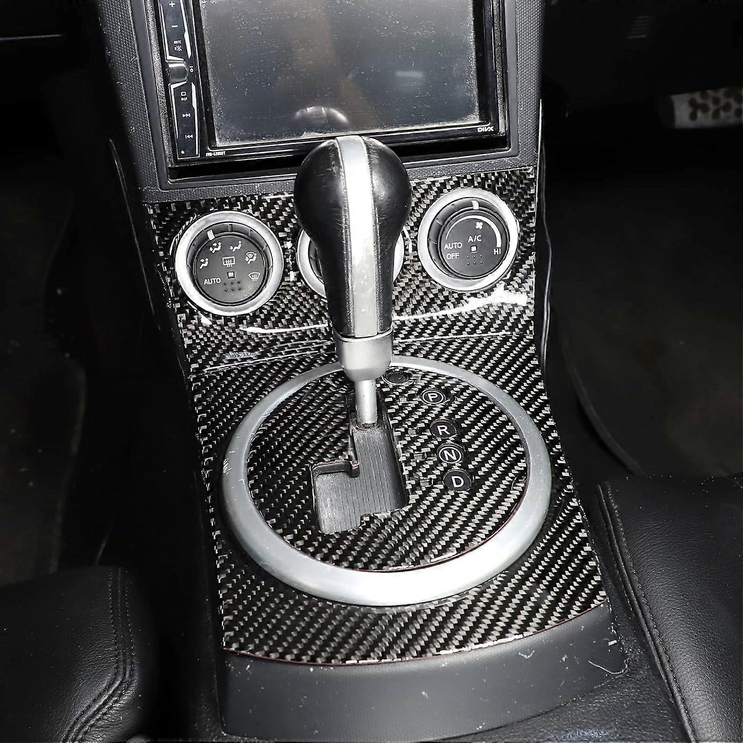 Soft Carbon Fiber Car Center Console Gear Shift Panel Frame Cover Trim ...