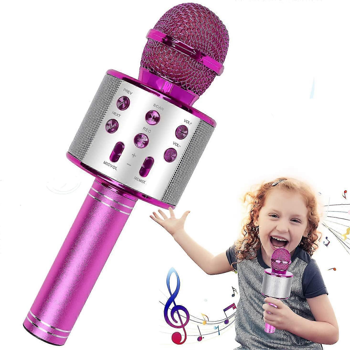 Wireless Bluetooth Karaoke Microphone Kids 4 In 1 Handheld