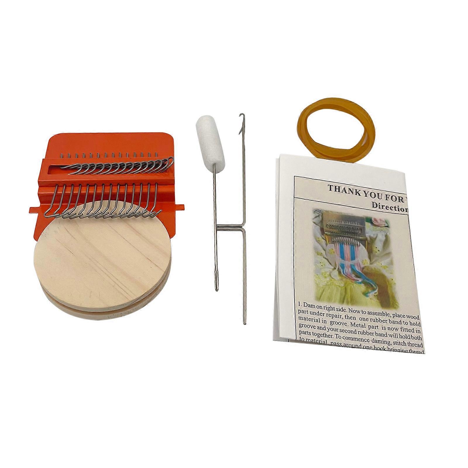 Mini Knitting Machine for Fine Yarn and Fabric Repair - Multicolor Plastic Loom Tool