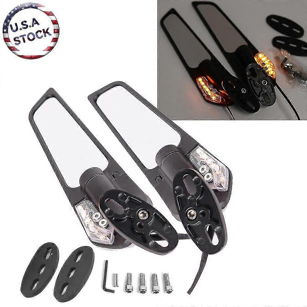 For Yamaha Yzf R15 V2 R125 R3 R6s V3 2pc Modified Motorcycle Mirror Wind Wing Adjustable Rotating Rearview Mirror Side Mirrors