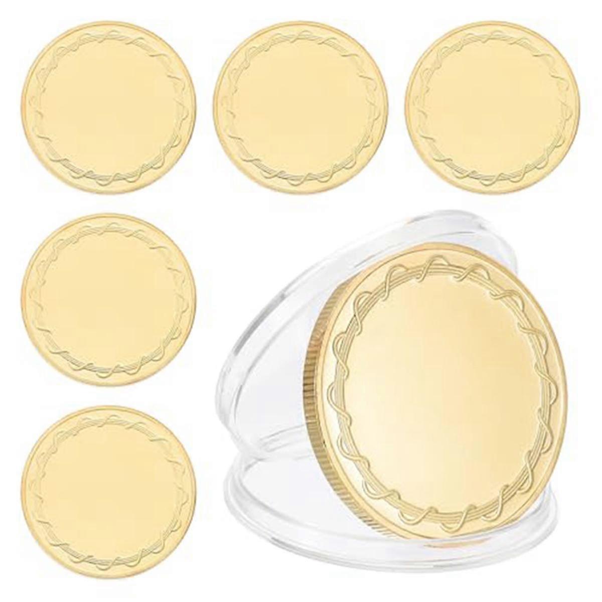 6pcs Blank Coins for Engraving, 40mm Coin Blanks Laser-Engraving Blanks Custom Challenge-Coins Poli