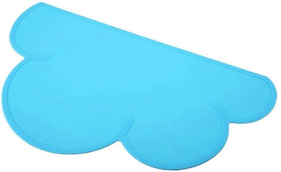 2024Cat الغذاء حصيرة الأليفة تغذية الطبق حصيرة القط جرو سيليكون الماء مفرش وسادة (أزرق)