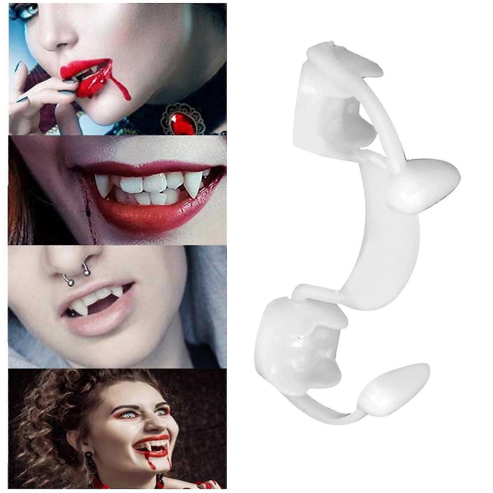Vampire Teeth Zombie Ghost Devil Dentures Fangs Canine Fake Tooth With Case Halloween Cosplay Prop Toy