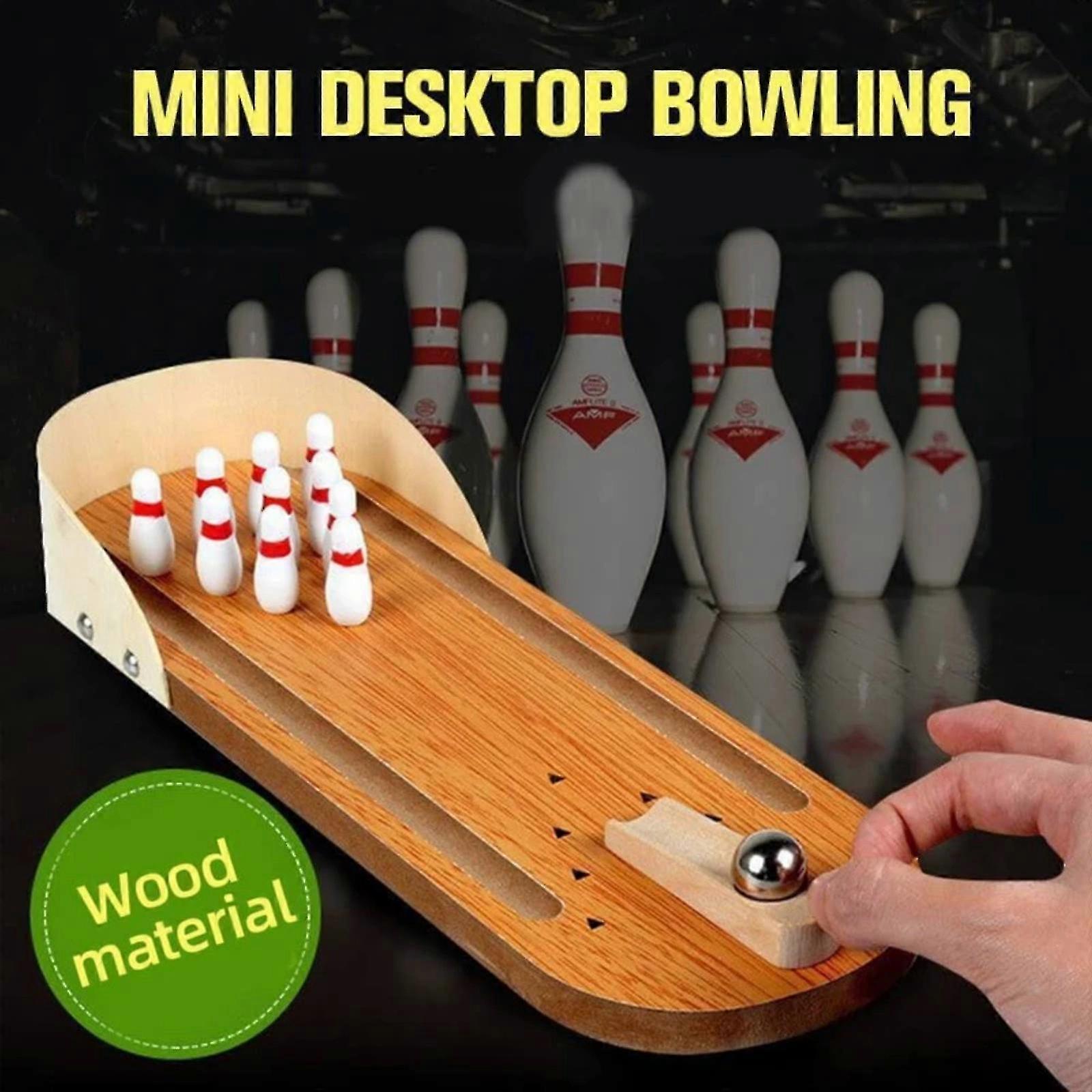 Bowling Table Game Children's Educational Solid Wood Parent-child Good Ball
