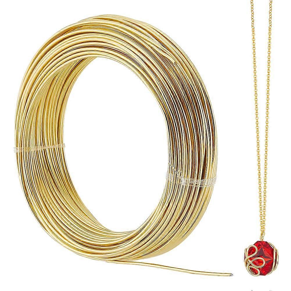 DIY 25M Aluminum Wire 1.5mm Gold Crafting Wire 15 Gauge Bendable Craft Metal Wire Jewelry Craft Wire Bendable Aluminum Metal Wire for Jewelry Making W
