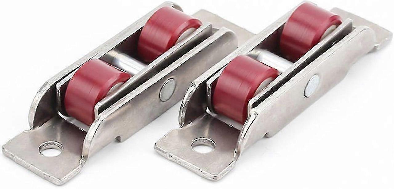 4個/ロットステンレス鋼ドア窓サイレントナイロンプーリーホイール引き戸金具ガラスドアスライドローラー(サイズ:溝ホイール)、64mm-yvan