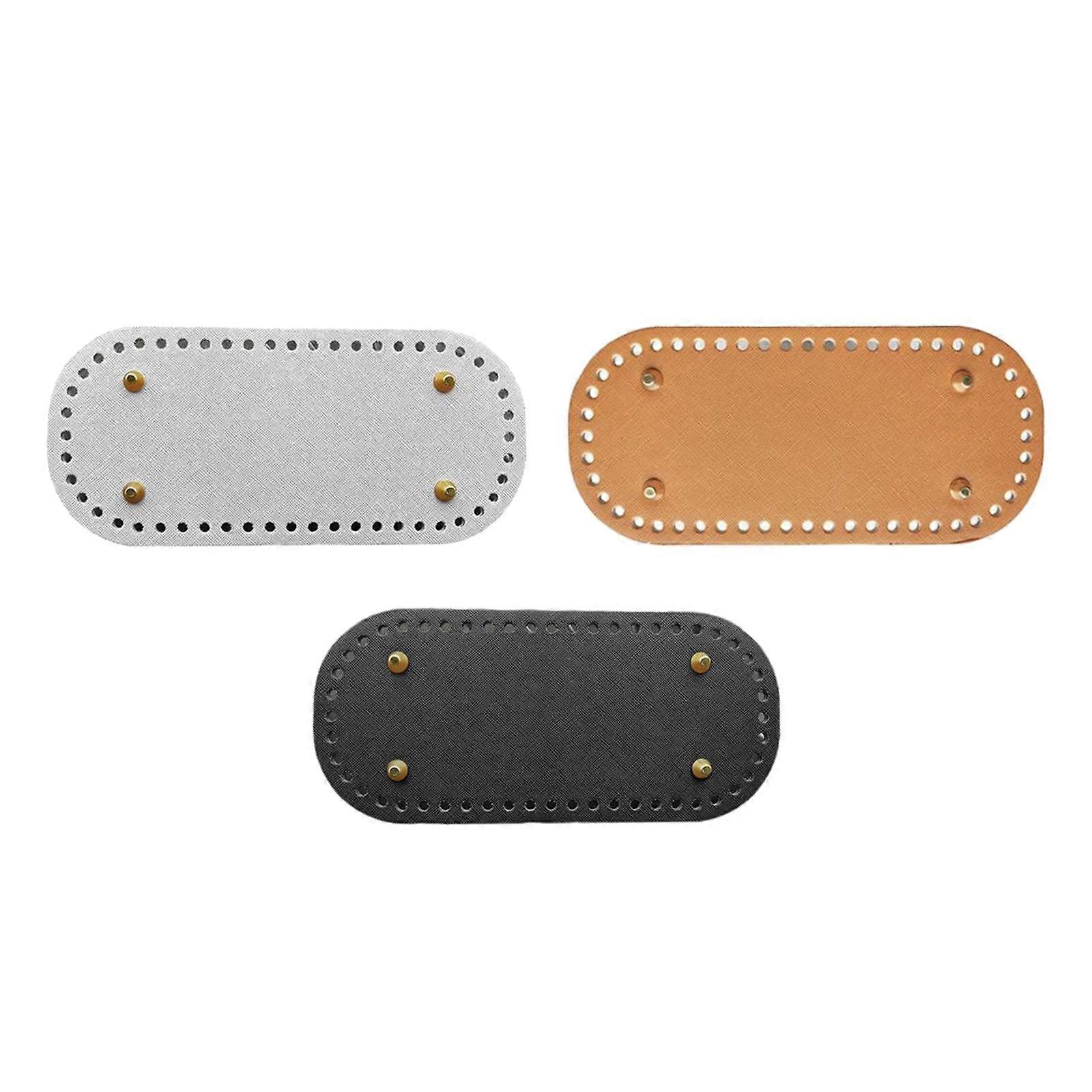 3x Leather DIY Bags Bottom Mat Pad Insert Base Replacement Purse Making