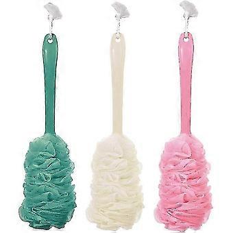 3x Body Brush, Long Handle Bath Exfoliating Brush, Colorful Body Brush Set For Exfoliation