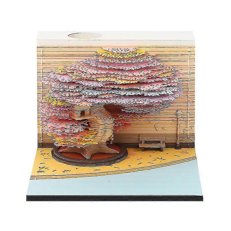 Desk Calendar With Led Lights, 2024 Calendar Memo Pad, Creative Desk Calendar Diy Notes Notepad, 3d Art Calendar Paper Carving