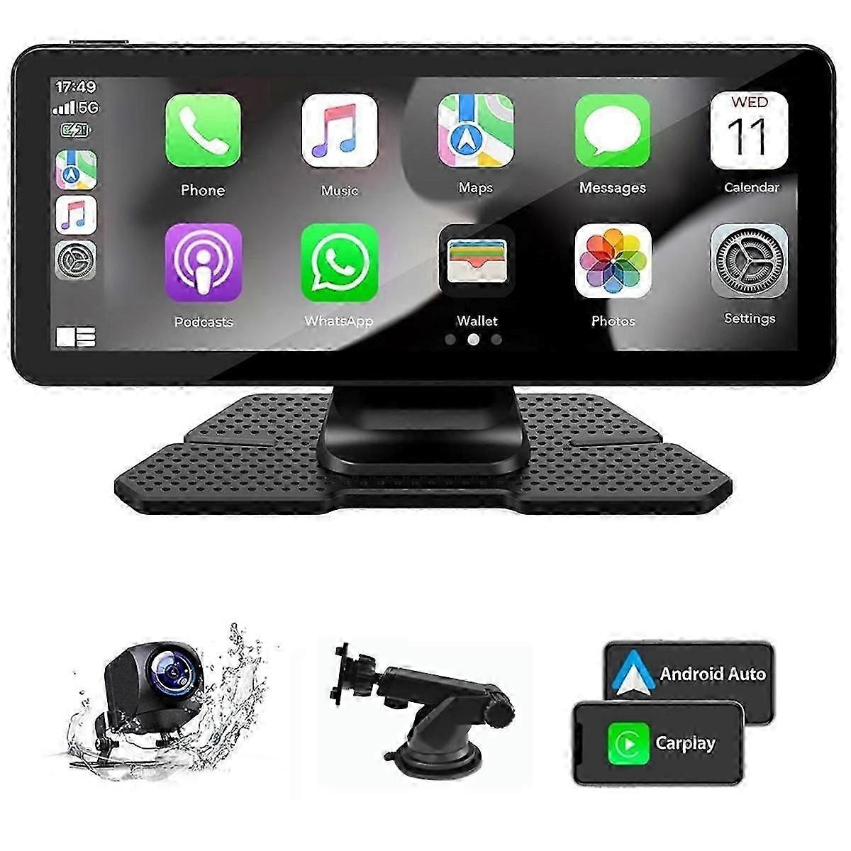 Ασύρματο Carplay αυτοκίνητο στερεοφωνικό φορητό 6.86in οθόνη αφής ανδροειδών αυτόματη εφεδρική κάμερα πλοήγησης καθρέφτη Link / fm / bluetooth