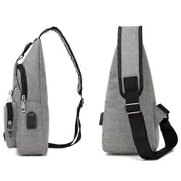 Grey Charging Chest Crossbody Bag