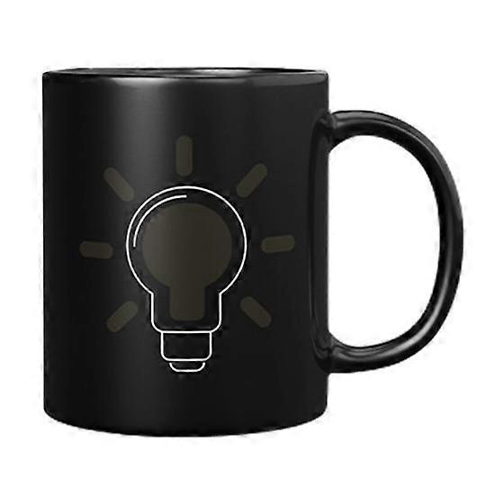 330ML Color Changing Ceramic Mug Battery Heart Thermometer Brain Bulb Pattern Coffee Tea Mug Temperature Color Changing Heat Sensitive Cup Birthday