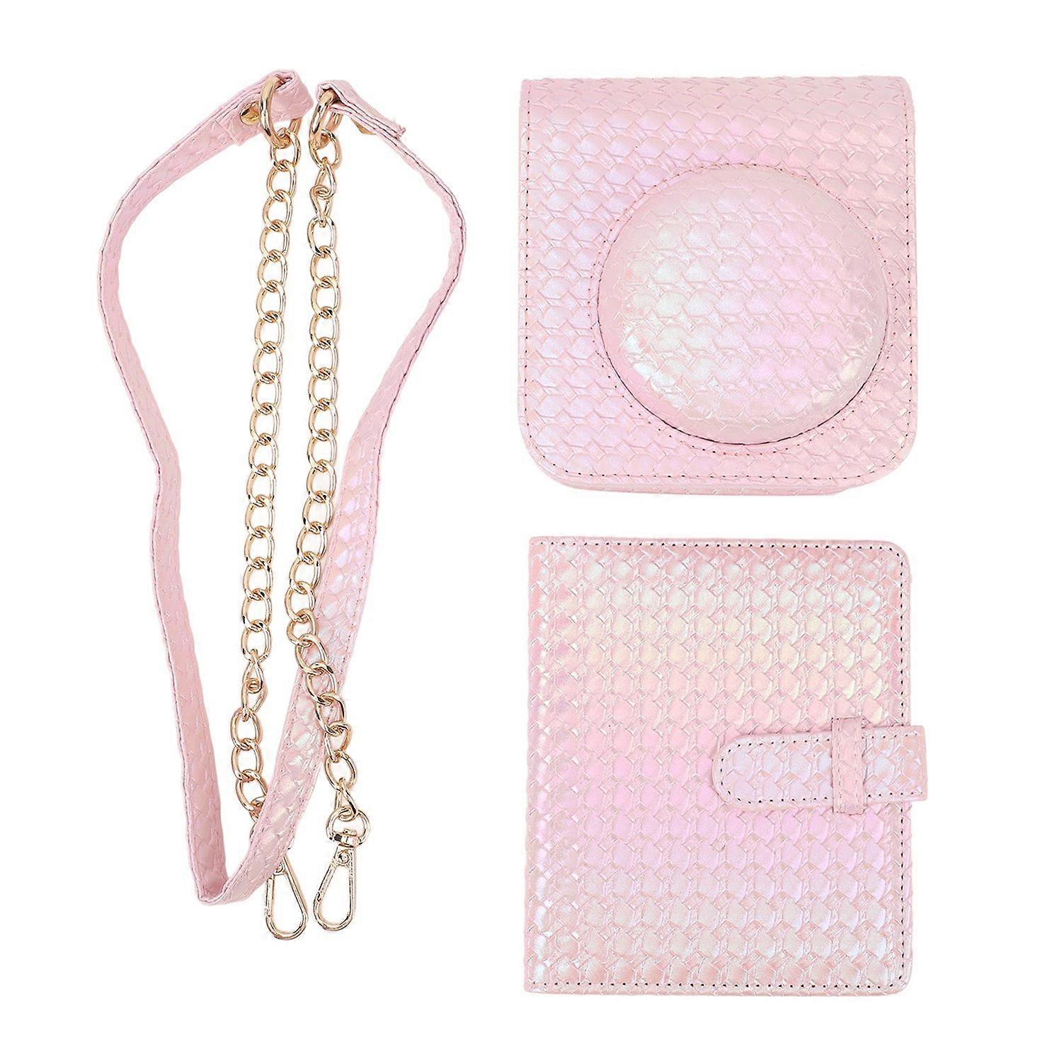 Instant Camera Protective Case PU Leather Removable Top Cover with Adjustable Detachable Shoulder St