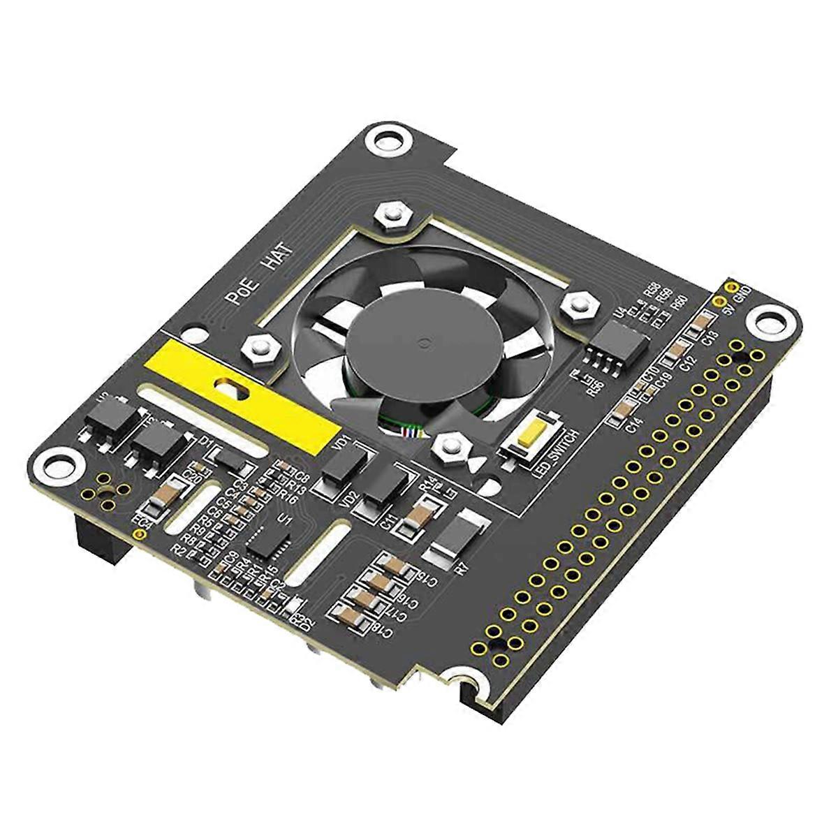 Pour module d'alimentation Ethernet 5 POE 802.3af/At avec ventilateur de refroidissement et lumière RVB