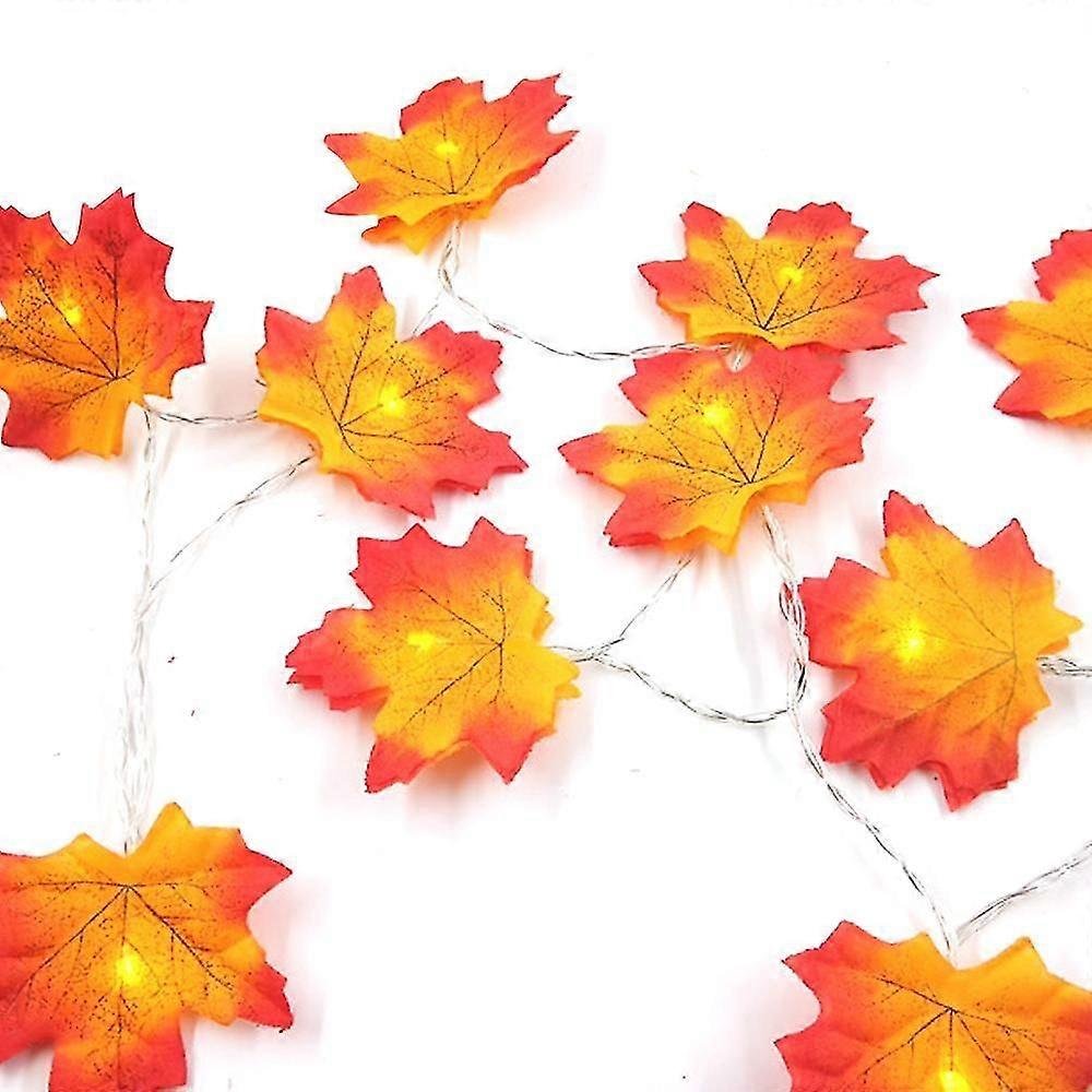 Fall Maple Leaf Garland Fairy Lights Waterproof String Lights For Thanksgiving Halloween Decor