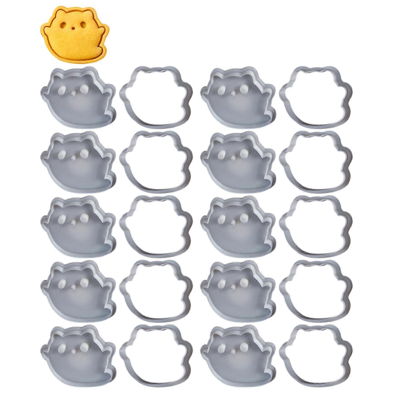 Set of 10 Japanese Cats Cookie Stamp Set for Baking Enthusiasts Cartoon Biscuits Making Mould Cake Decorating Tool