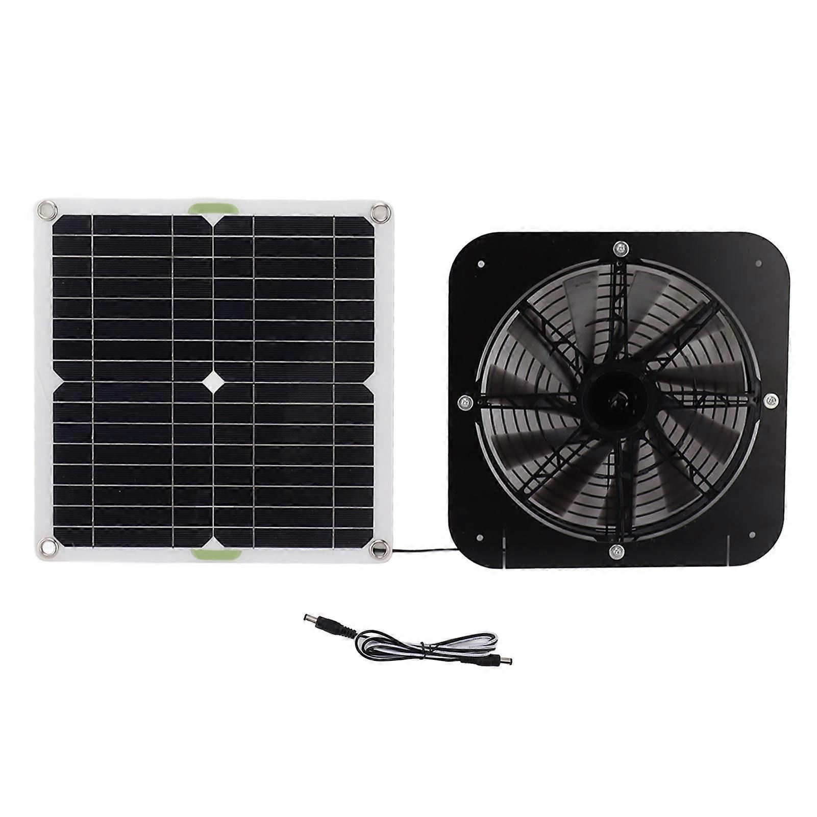 Ventilateur solaire rond de 13,5 pouces, 100 W, refroidissement efficace, pour serre, poulailler, chenil