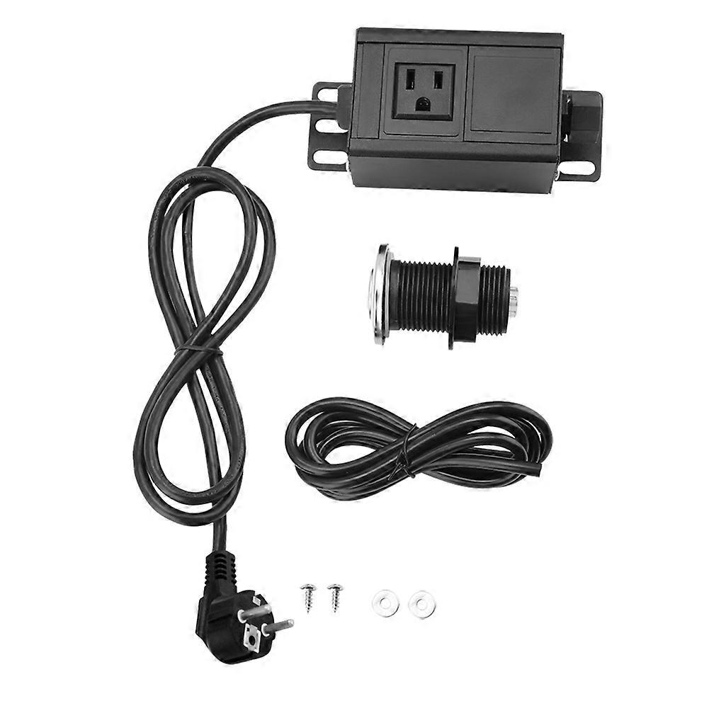 Garbage Disposal Sink Top Air Switch Kit US Plug 110V (Brushed Single Outlet)