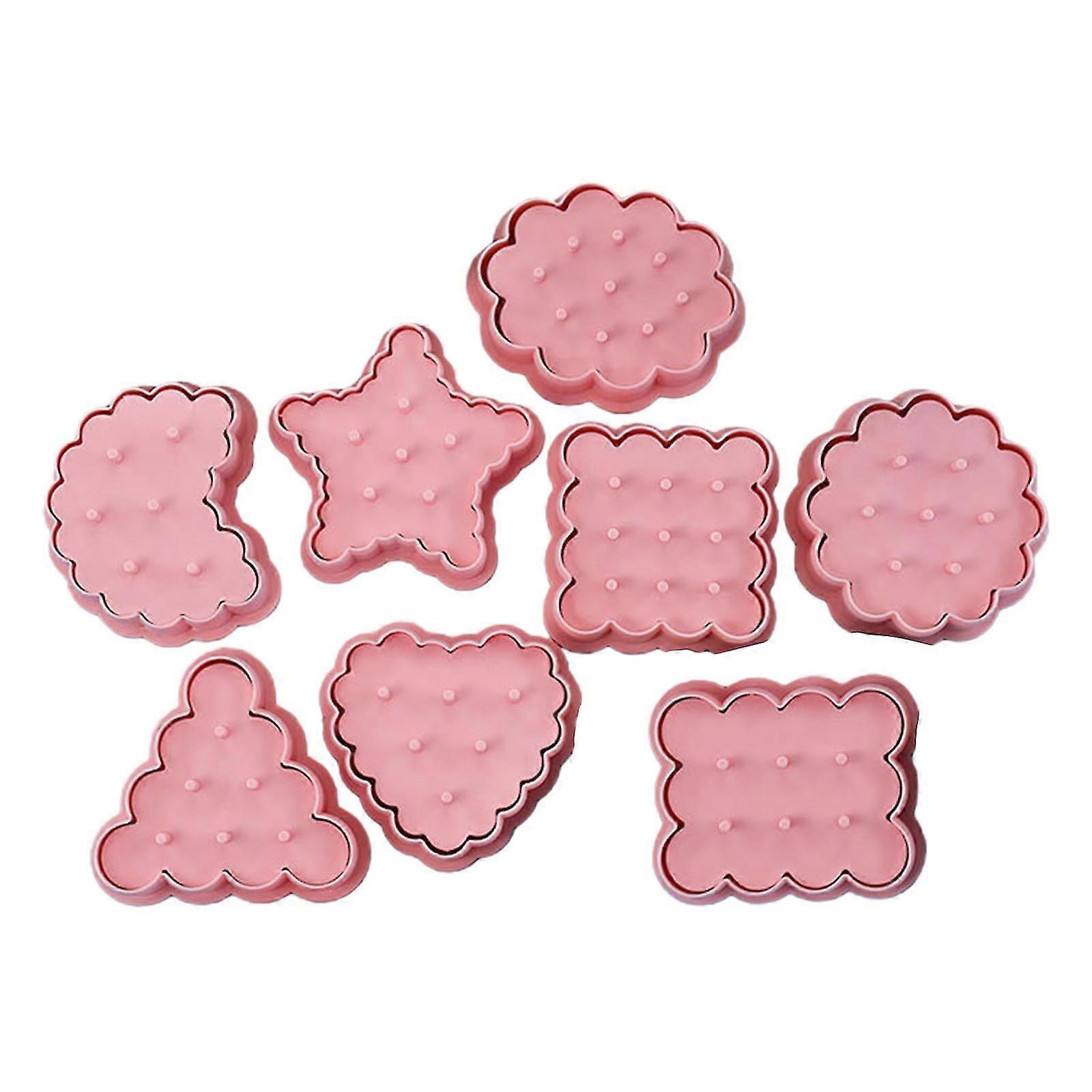 Cookie Moulds Biscuit Cutters Press Baking Gadgets with 8 Different Shapes