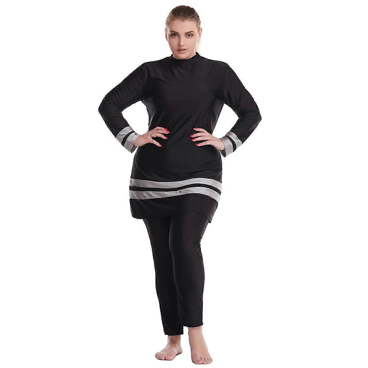 Women Muslim Plus-Size Muslimah Swimwear Tankinis Full Coverage Swimsuit Women Swimming Suit Highly Elastic Comfortable 3 Pieces Beachwear XL-6XL