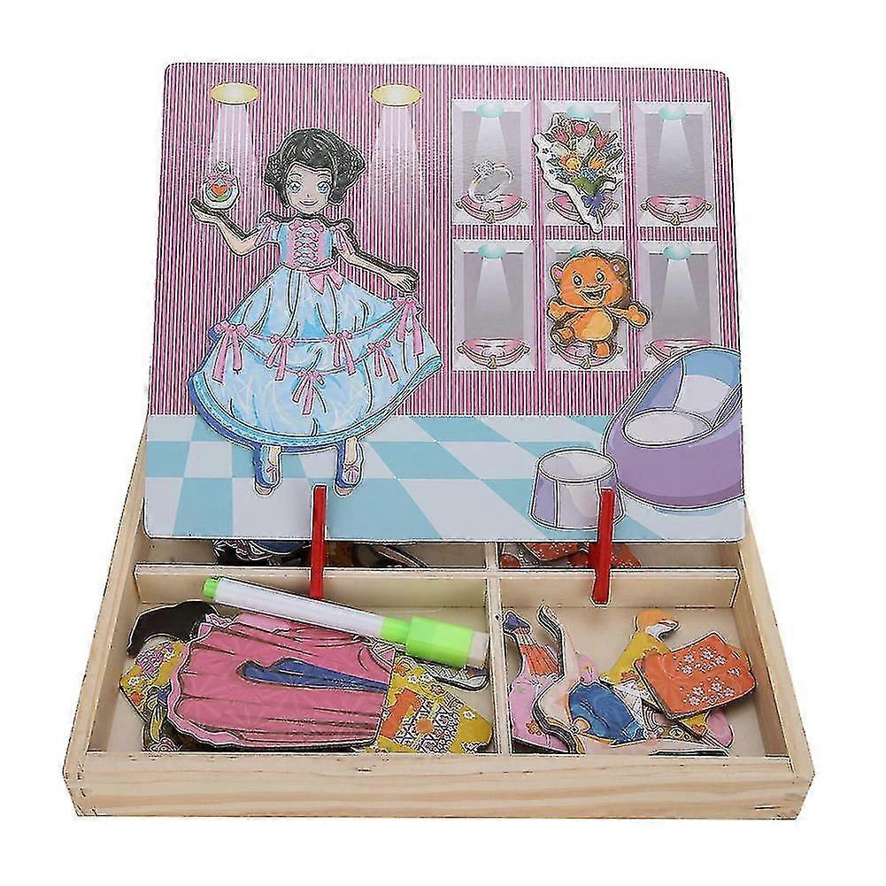 Educational Toy Magnetic Puzzle Card for Children - Drawing, Writing, and Clothes Change Board