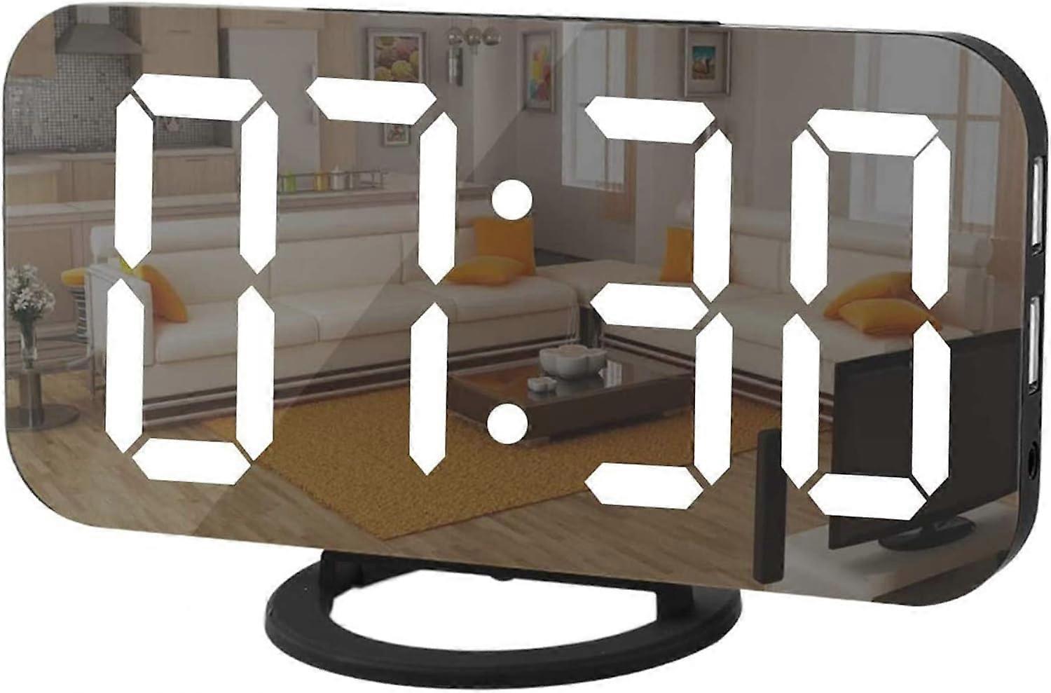 Loud Alarm Clock with Digital Mirror Design