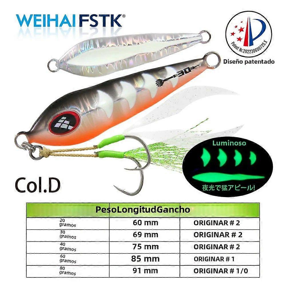 FSTK Sea Fishing Lure Jig Slow Pitch 30g-80g Metal For Tuna Catcher Artificial Spoon Lure For Ocean River Fishing