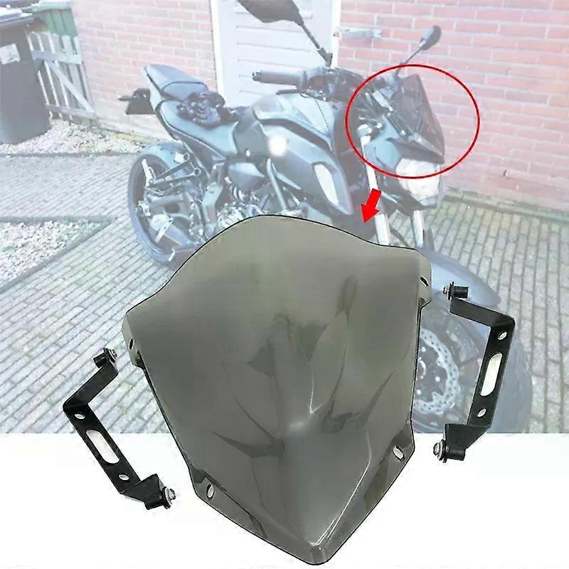 Motorcycle Windshield Windscreen Pare-brise with Bracket fits compatible for 2018 2019 2020 MT-07 FZ-07 MT07 MT 07 Wind Deflectors MAXP