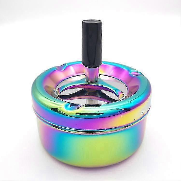 Rotating Ashtray In Rainbow Design - Multicolour - Diameter: 9cm