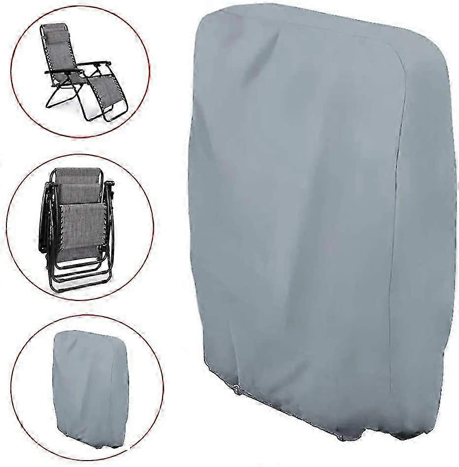 غطاء كرسي التشمس القابل للطي - غطاء كرسي التشمس القابل للطي ، غطاء كرسي التشمس القابل للطي المقاوم للماء (الحجم: 71 سم طول × 34 سم عرض × 110 سم ارتفاع رمادي)