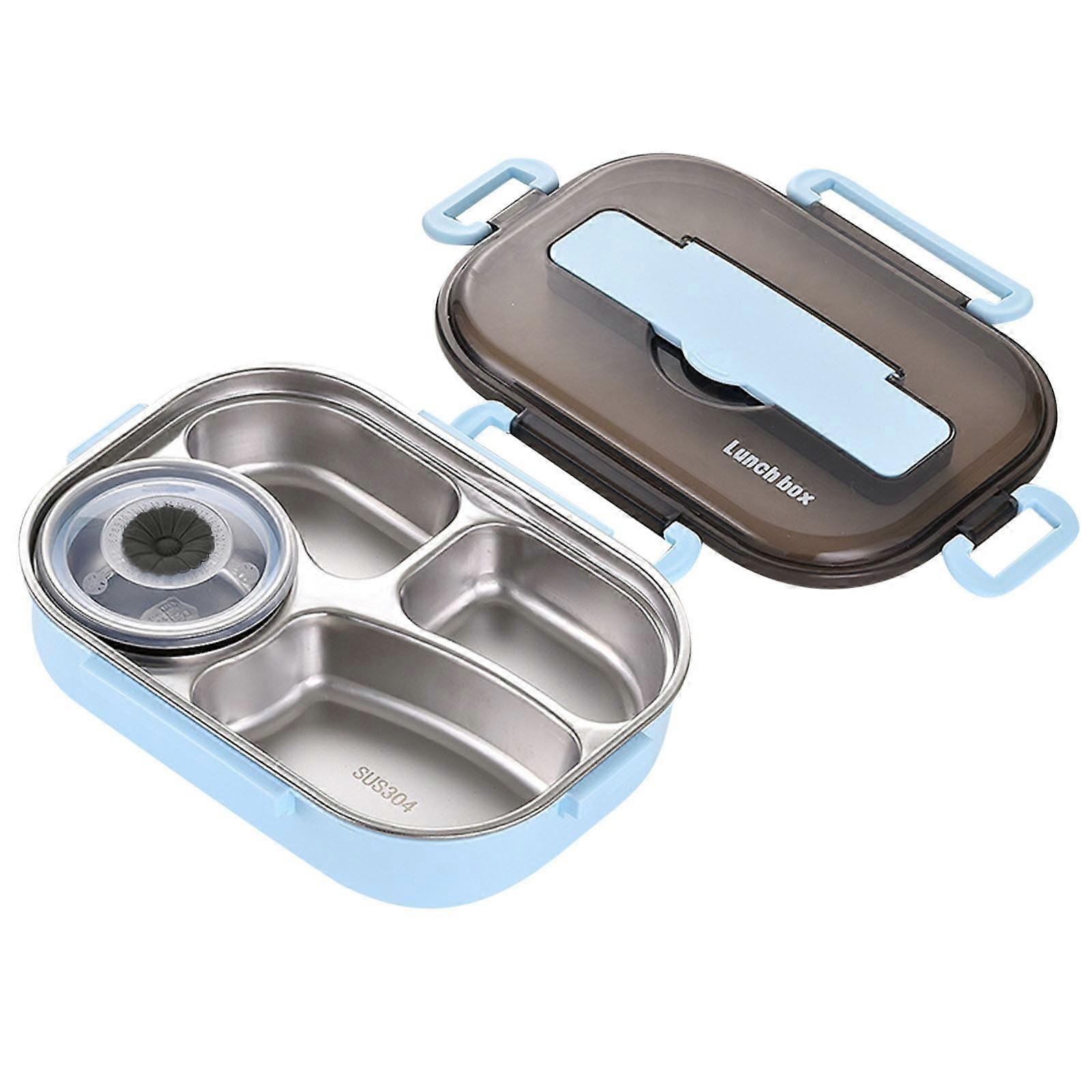 Thermal Insulation Bento 4 Grids With Soup Bowl Lunch Box Tableware Set Portable Lunch Box Student Lunch Box For Students